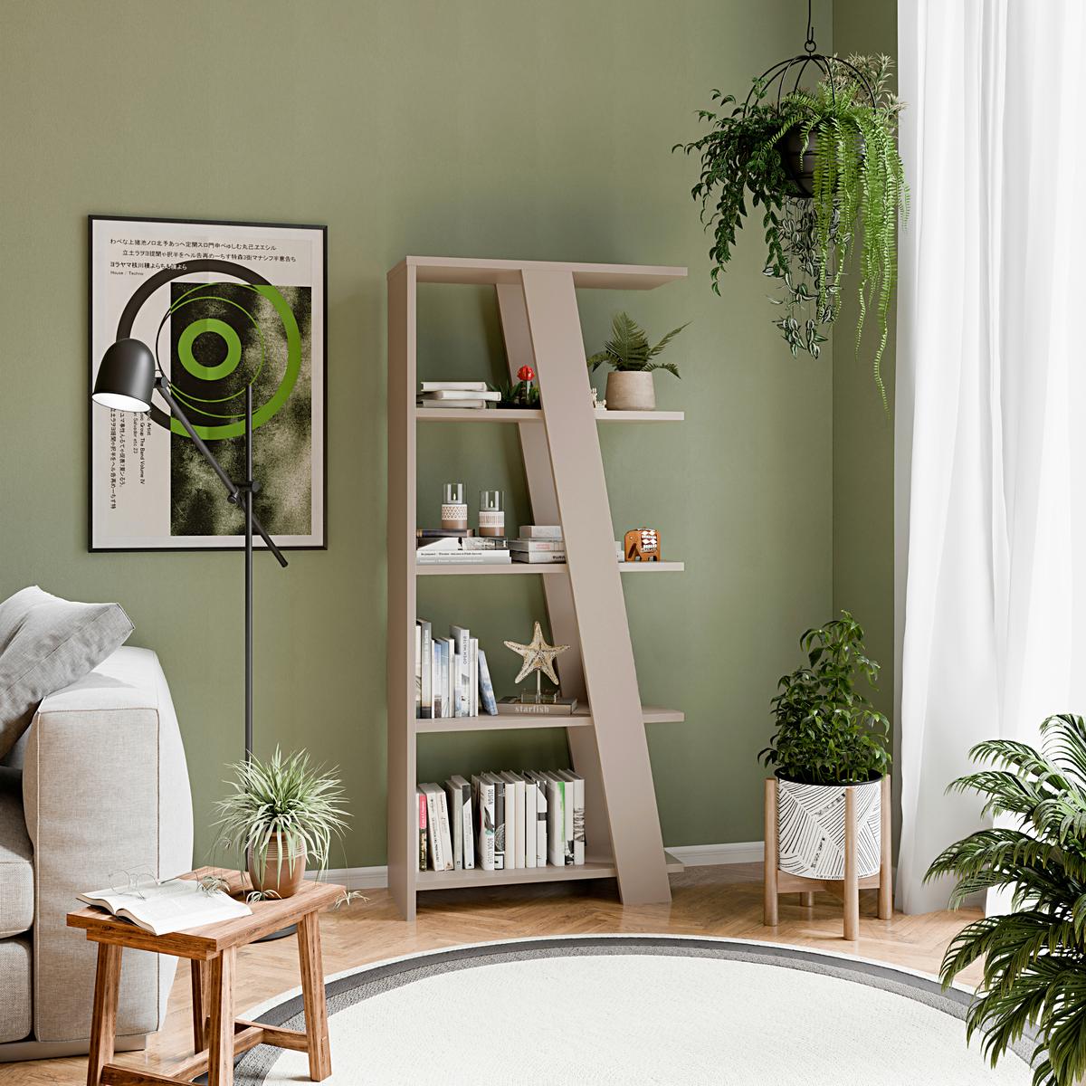 Polica Natta - bež-smeđa, Moderno, drvni materijal (72/161/29,6cm) - Modern Living