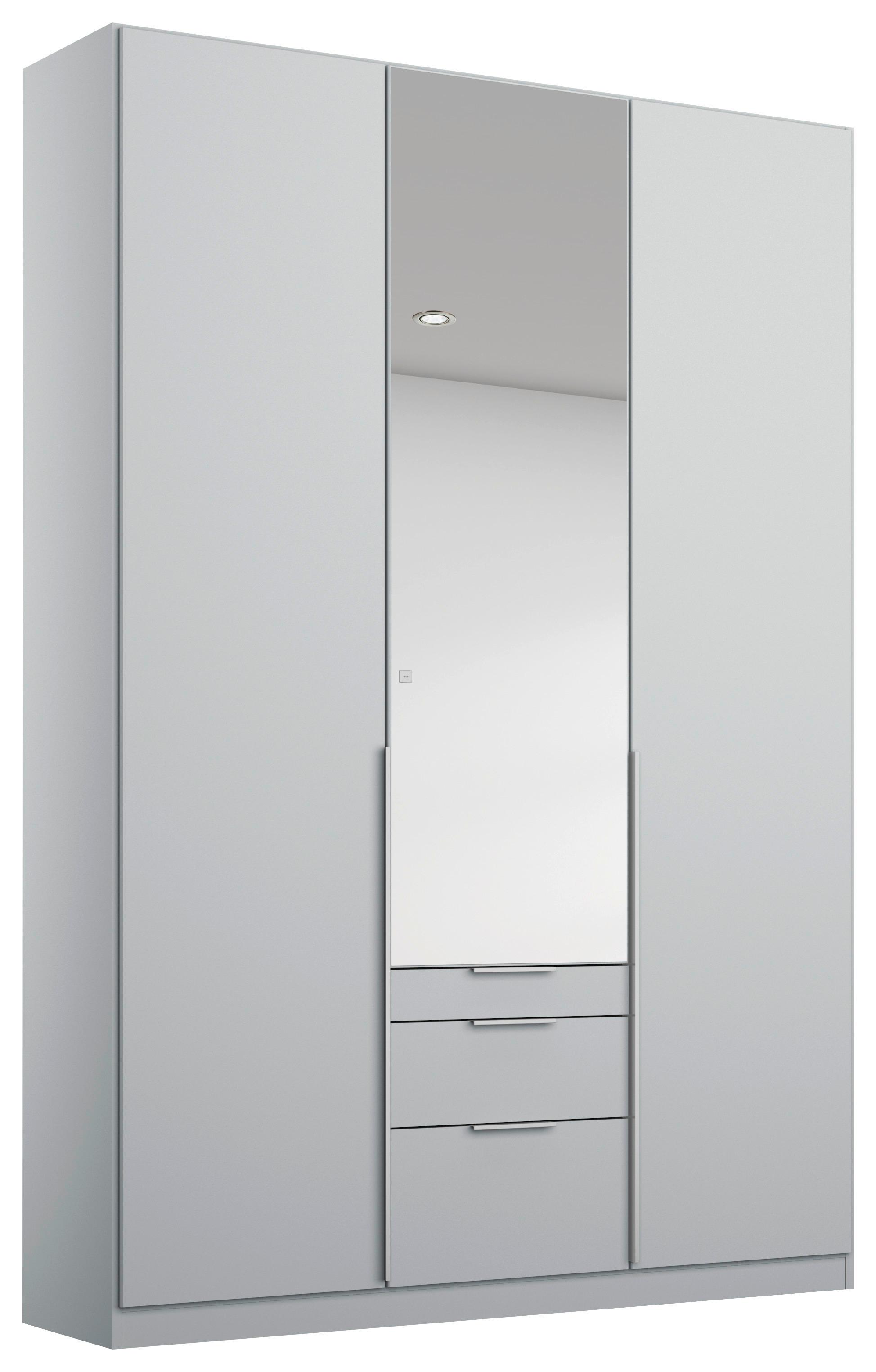 Dulap cu uși rotative ALABAMA - argintiu/gri deschis, Modern, material pe bază de lemn (136/229/54cm)