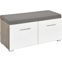 Garderobenbank in Weiss/Silbereichenfarben - Chromfarben/Weiss, Konventionell (85/38/38cm) - Premium Living