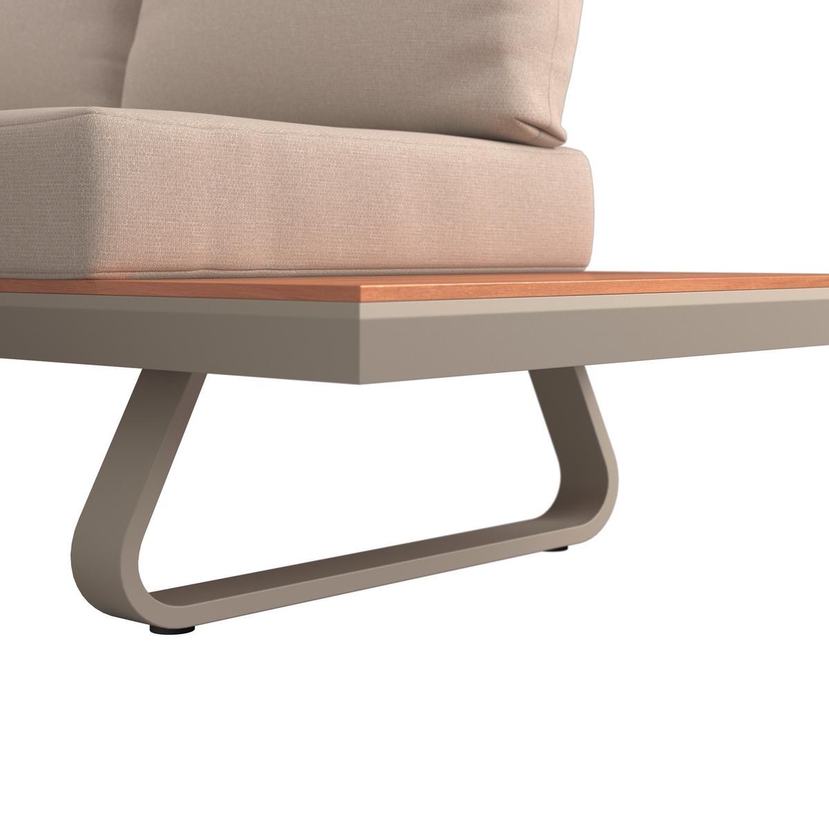 Dining-Loungeset Emma Creme Outdoorstoff/Polywood+Abd. - Creme/Hellgrau, MODERN, Kunststoff/Textil (248/318/72cm) - Bessagi Garden