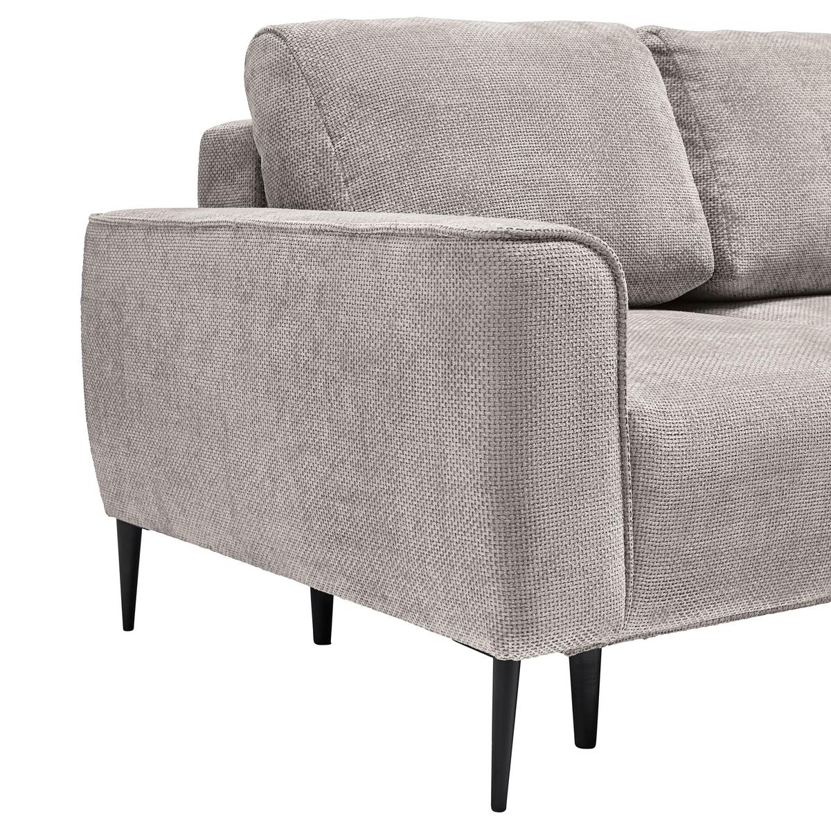 Kutna Garnitura Custom - crna/taupe, Moderno, tekstil/metal (255/164cm) - Mömax