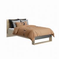 Postelja Nael, Barva Hrasta, Črna, 90x200 - črna/barve hrasta, Basics, leseni material (90/200cm)