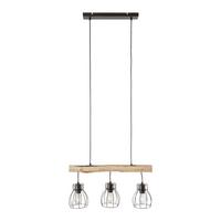 Hängeleuchte Gidi max. 40 Watt - Schwarz, ROMANTIK / LANDHAUS, Holz/Holzwerkstoff (60/13/140cm) - Mömax