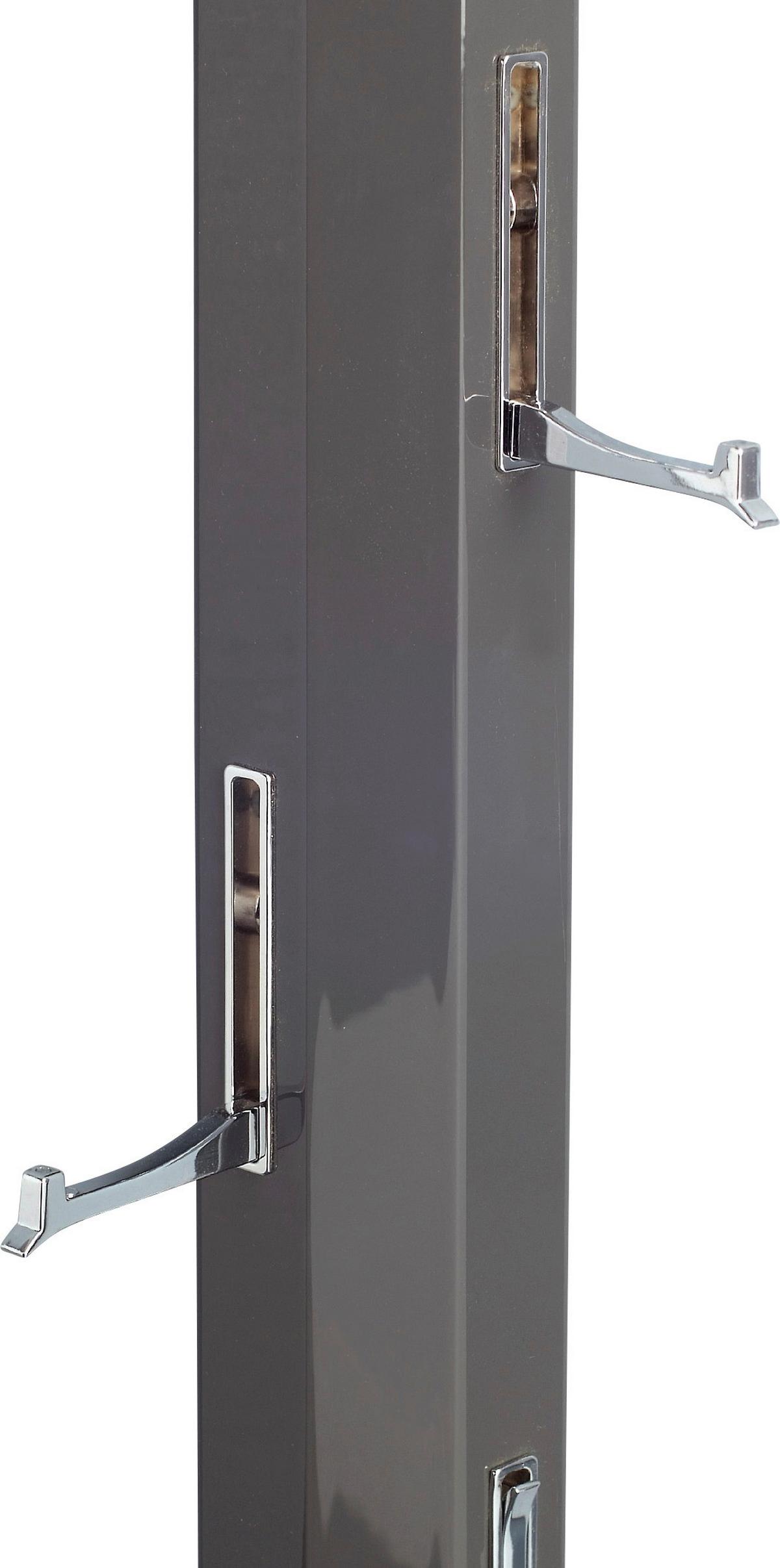 PANEL DO PRZEDPOKOJU PALO - antracytowy/kolor chromowy, Basics, materiał drewnopochodny/metal (8/185/4cm)