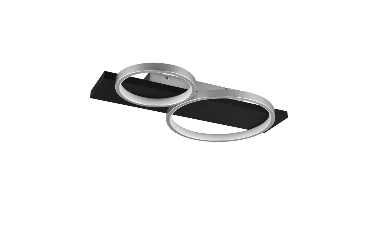 LED-Deckenleuchte Medera Schwarz/Titanfarben max. 26 W - Titanfarben/Schwarz, Basics, Holz/Metall (53,5/8,0/34,5cm) - Trio Leuchten