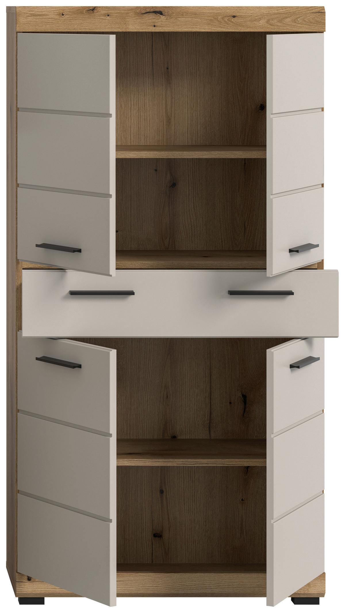 Midischrank Scout ca. 74x141 cm Kaschmir - Kaschmir/Schwarz, MODERN, Holzwerkstoff/Kunststoff (74/141/31cm) - MID.YOU