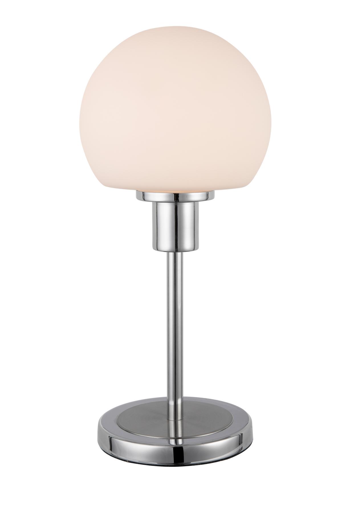 LAMPA STOŁOWA LED LONDON - biały/kolor niklowy, Design, tworzywo sztuczne/metal (15/30,5cm) - Novel