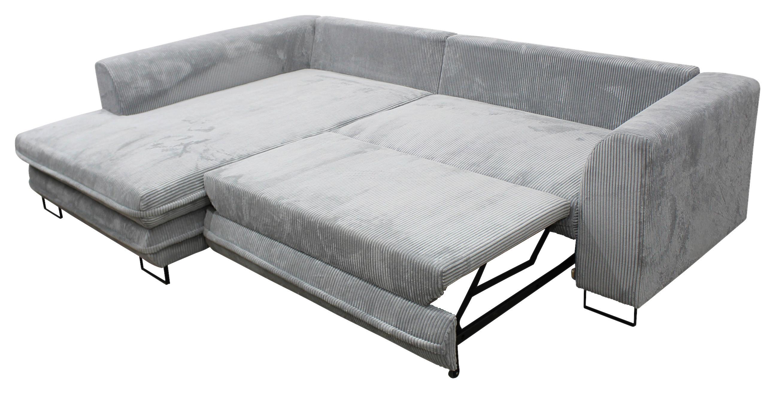 Colțar GUSTO - LEFT - negru/gri, Trend, metal/textil (186/69-84/283cm) - Modern Living