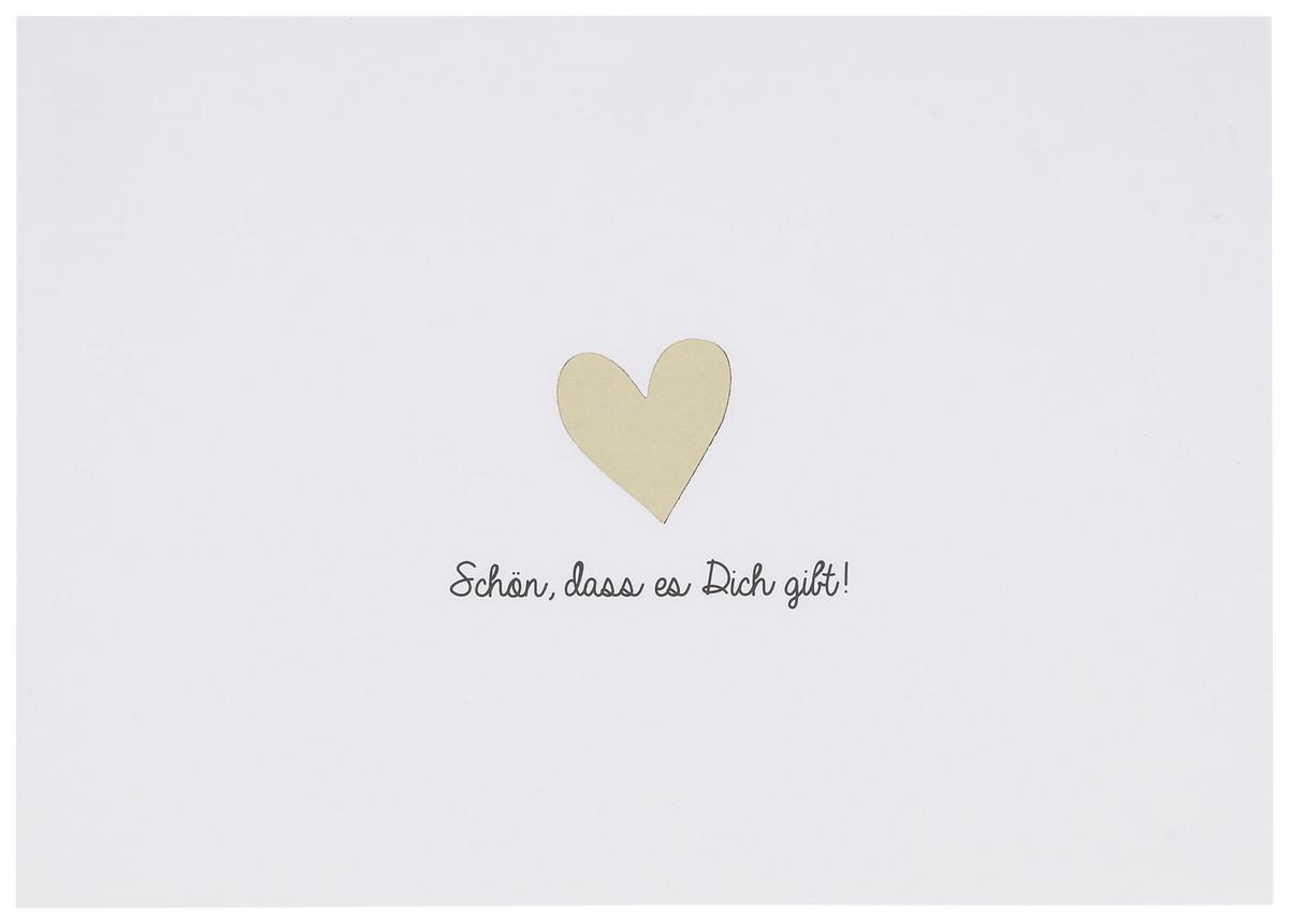 POSTKARTE Schön, dass es dich gibt - Goldfarben/Schwarz, Papier (14,8/10,5cm)