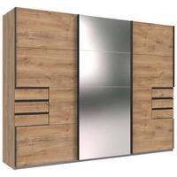 Ormar S Kliznim Vratima Saigon - srebrne boje/hrastove planke, Konvencionalno, staklo/drvni materijal (270/208/64cm) - Premium Living