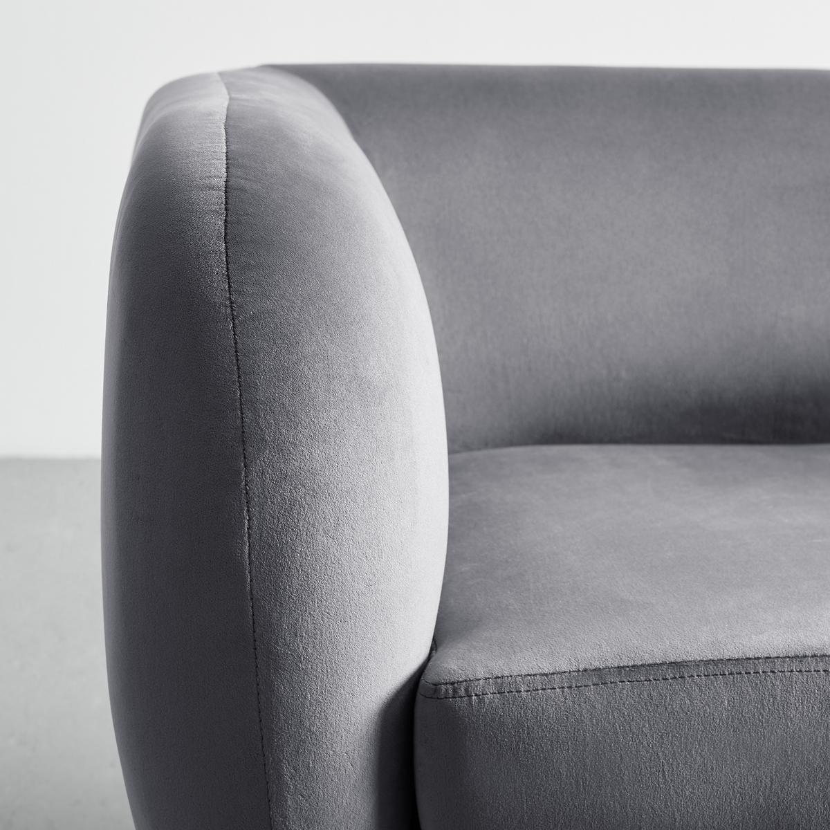Sofa Bruno grau Samtbezug B: ca. 124 cm - Eichefarben/Grau, MODERN, Holz/Textil (124/68/71cm) - Bessagi Home