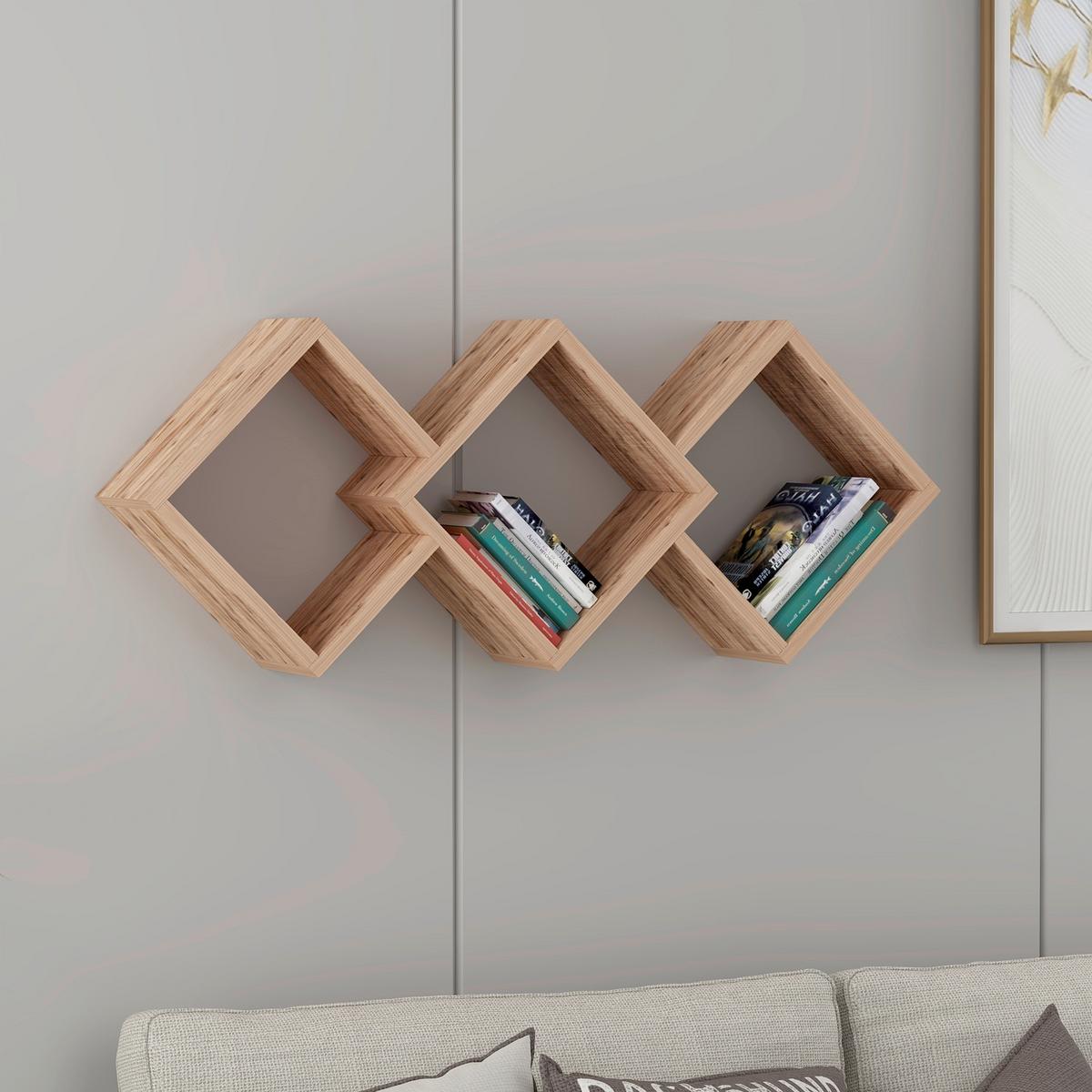 WANDREGAL GALAXY WANDREGAL - Kieferfarben, Design, Holzwerkstoff (102/42/20cm) - Livetastic