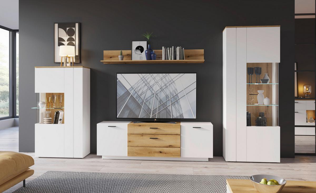 Tv-komoda Dalano - bijela/boje hrasta, Trend, drvni materijal/plastika (175,9/55,5/41,6cm) - Modern Living