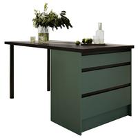 WYSPA KUCHENNA TROJA I 180 GREEN-F - zielony/czarny, Design, materiał drewnopochodny (180/91/90cm) - P & B