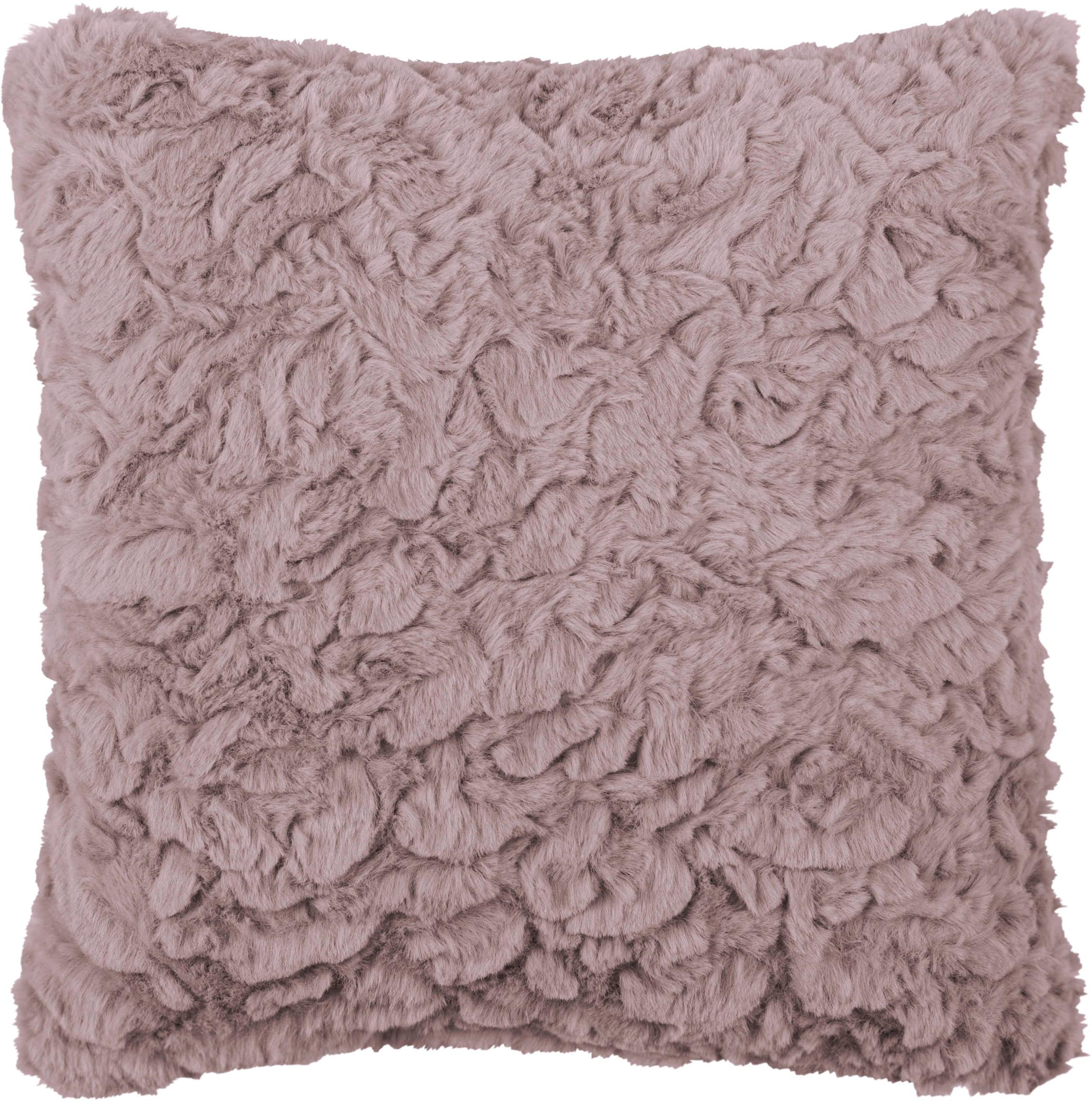Zierkissen Fluffy Altrosa ca. 25x25cm - Altrosa, ROMANTIK / LANDHAUS, Textil (25/25cm)