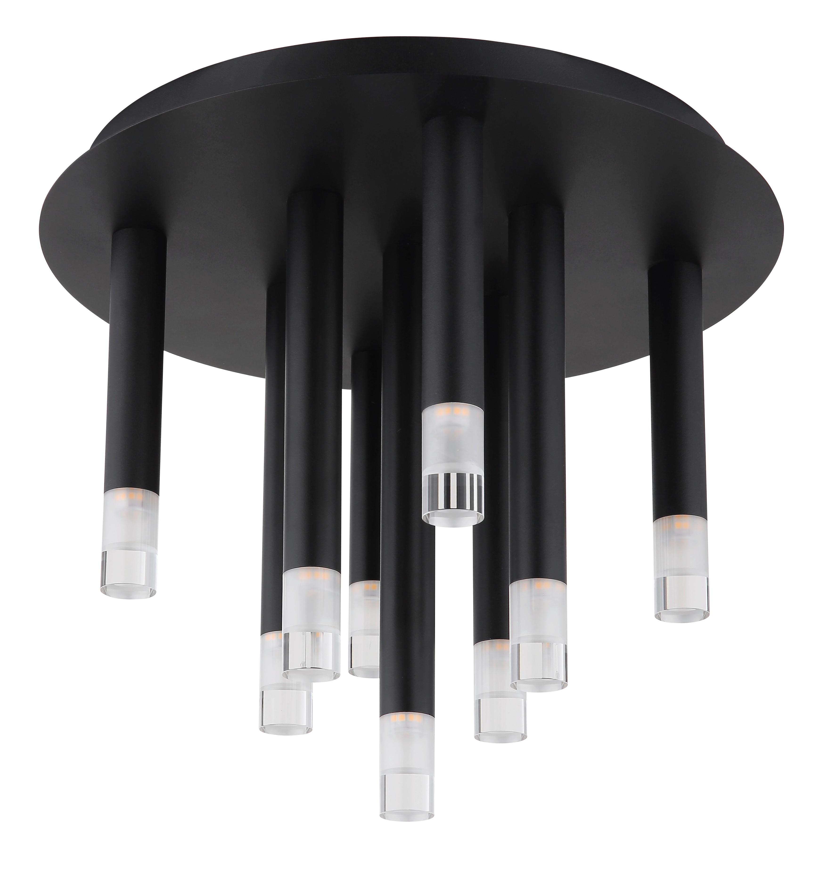 DECKENLEUCHTE 15629-9D - Klar/Schwarz, Design, Kunststoff/Metall (34/29,6cm) - Globo