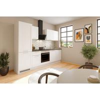 Küchenblock Marseille mit Geräten ca. 280 cm Weiß - Chromfarben/Anthrazit, Design, Holzwerkstoff/Metall (280cm) - P & B