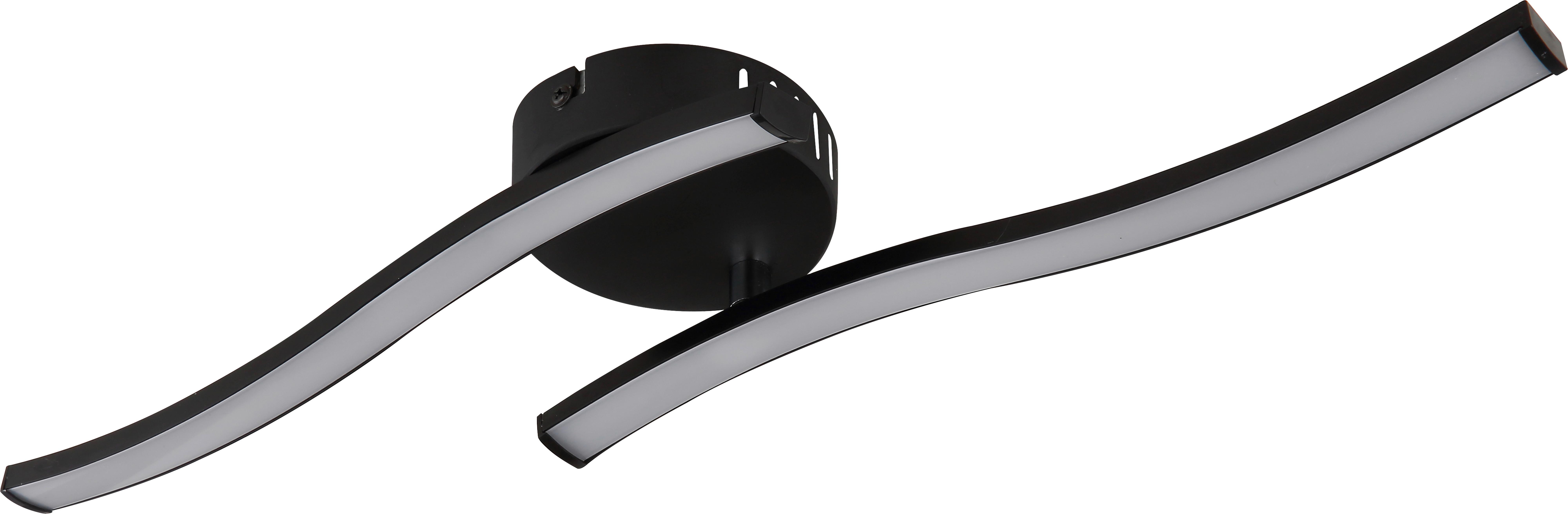 LED-Deckenleuchte IPO Opal/Schwarz max. 12 Watt - Opal/Schwarz, MODERN, Kunststoff/Metall (51,5/10/7,6cm) - Mömax