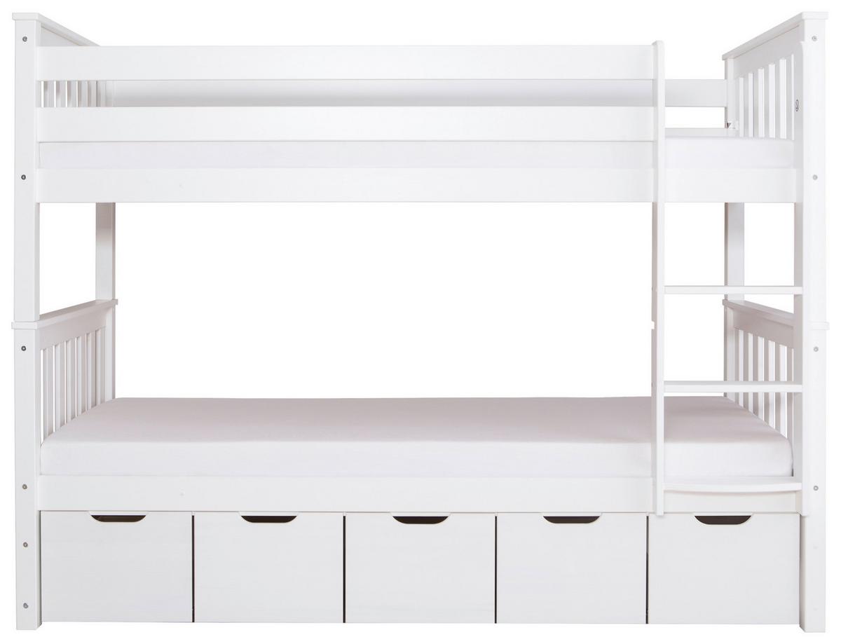 Etagenbett Sammy Weiß ca. 90x200 cm - Weiß, MODERN, Holz (90/200cm) - MID.YOU