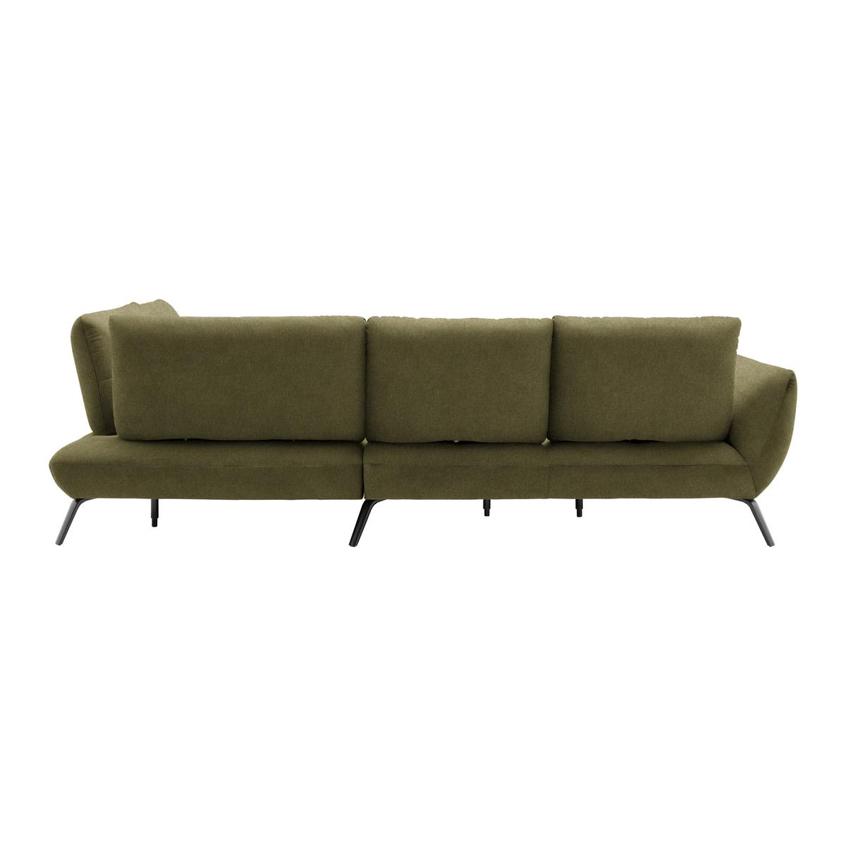 Wohnlandschaft Trendy Olivgrün - Schwarz/Olivgrün, Modern, Holzwerkstoff/Textil (310/93/250cm) - Premium Living