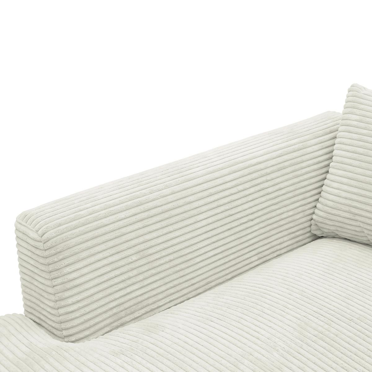 Ecksofa Pedro Creme - Creme/Schwarz, MODERN, Kunststoff/Textil (190/300cm) - Mömax