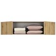 Aufsatzschrank Weiß/Eiche - Eichefarben/Alufarben, MODERN, Holzwerkstoff/Kunststoff (120/39/54cm) - MODERN LIVING