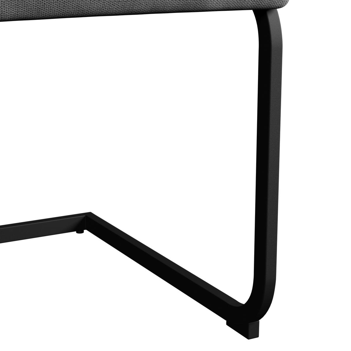 Schwingstuhl Colien Hellgrau Webstoff Gepolstert - Hellgrau/Schwarz, MODERN, Holz/Textil (46/94/62cm) - Bessagi Home