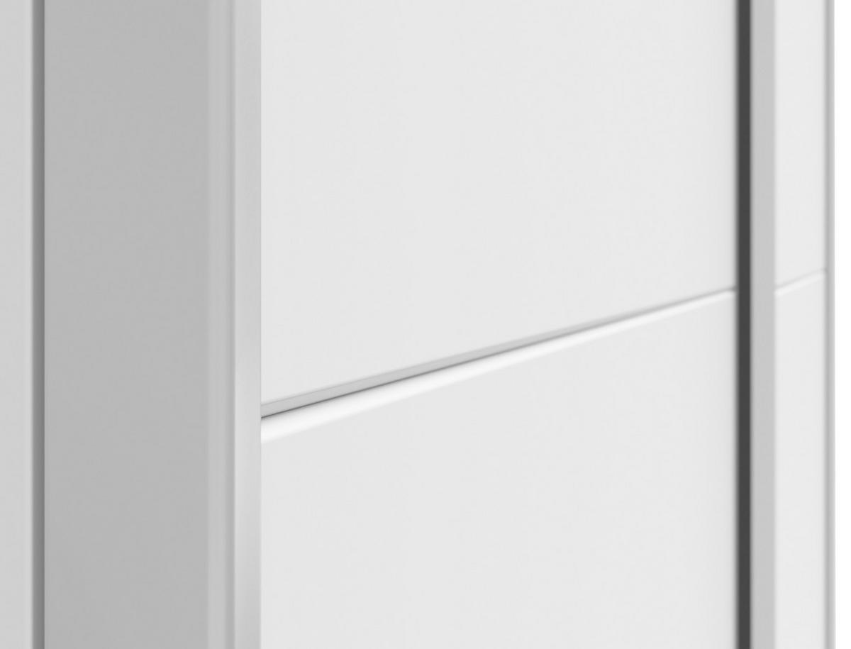Schwebetürenschrank Time Weiß - Silberfarben/Weiß, Holzwerkstoff/Kunststoff (170/191/59cm) - Based
