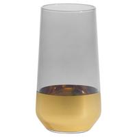 Longdrinkglas Glamour in Schwarz/Goldfarben ca.470ml - Goldfarben/Schwarz, Romantik / Landhaus, Glas (6,5/15cm) - Premium Living