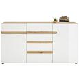 Sideboard in Weiß Hochglanz - Eichefarben/Weiß, MODERN, Holzwerkstoff/Kunststoff (164/87/42cm) - Mömax modern living Sideboard in Weiß Hochglanz - Eichefarben/Weiß, MODERN, Holzwerkstoff/Kunststoff (164/87/42cm) - Mömax modern living