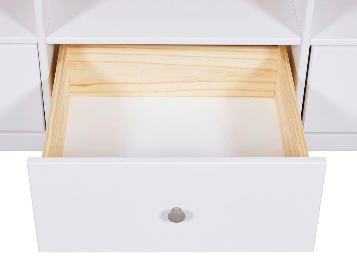 Lowboard Chilly Home ca. 160x57x45 cm Weiß - Silberfarben/Weiß, Design, Holz/Metall (160/57/45cm) - Livetastic
