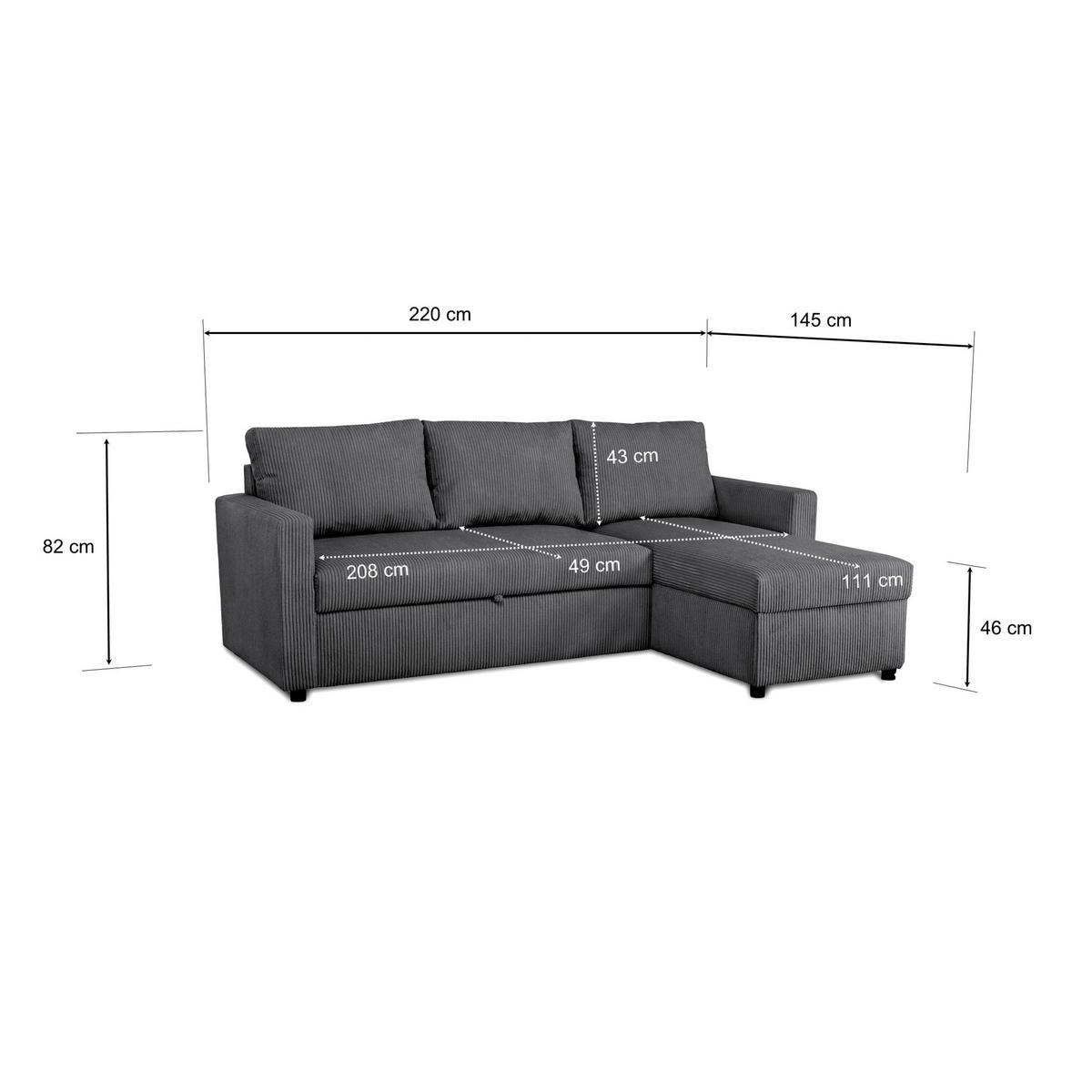 Coltar PARIS - antracit, Basics, lemn/metal (215/145cm)