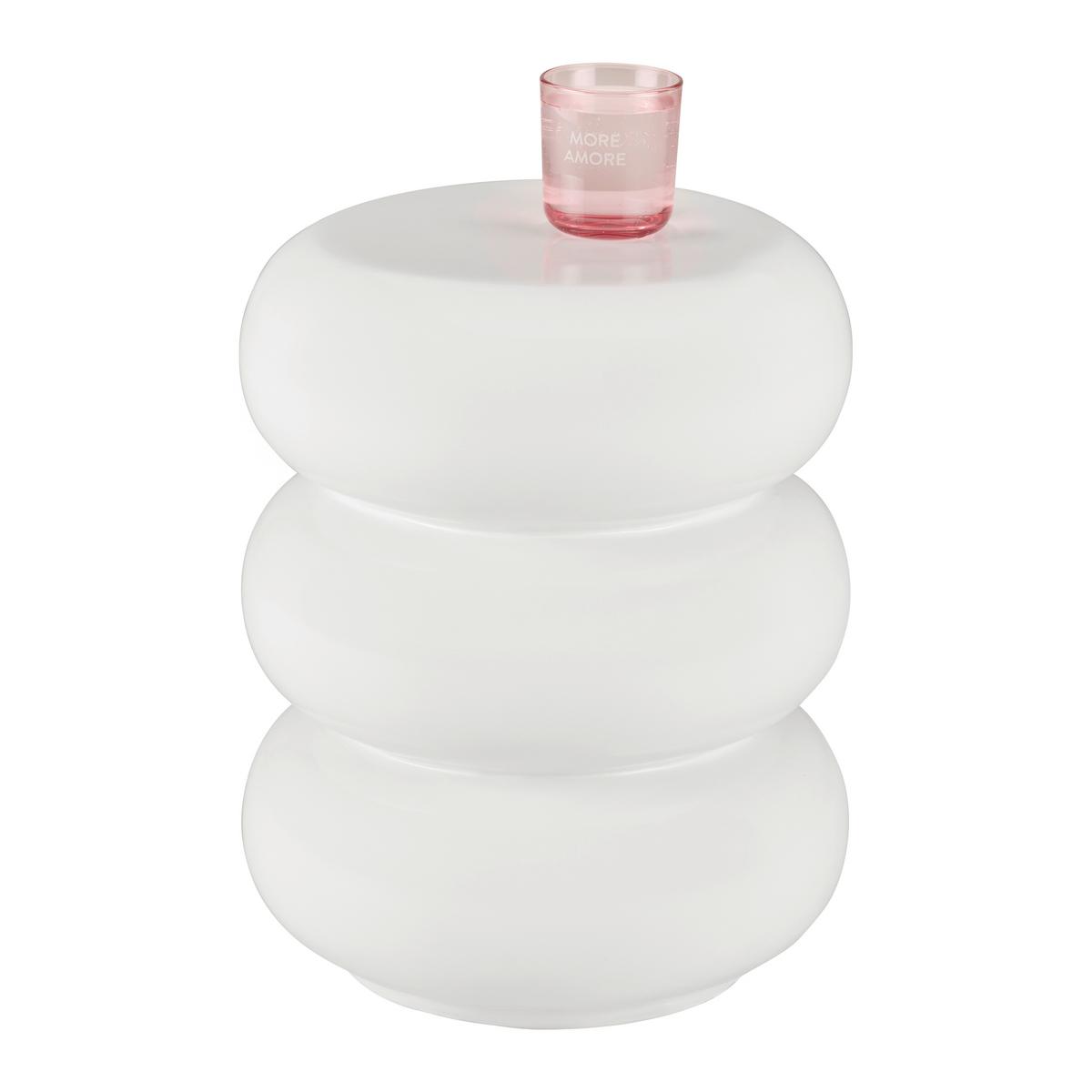 Beistelltisch Holly Weiß - Weiß, LIFESTYLE, Stein (35/43/35cm) - Premium Living