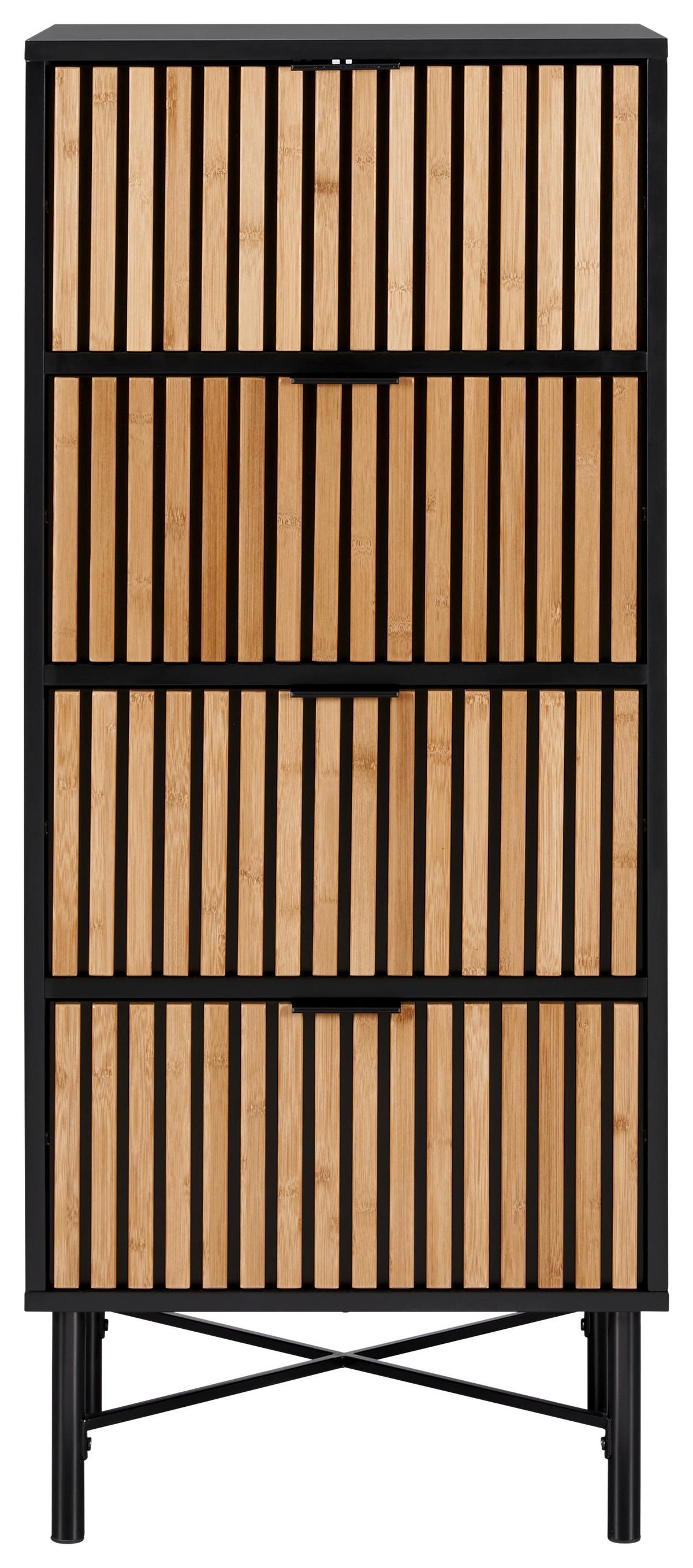 Komoda Madrid, Barva Hrasta, Črna - črna/naravne barve, Moderno, kovina/leseni material (48/114/40cm) - Mömax