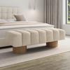 SITTBÄNK ALINA - cremefärgad/naturfärgad, Modern, trämaterial/trä (140/45/45cm) - Bessagi Home