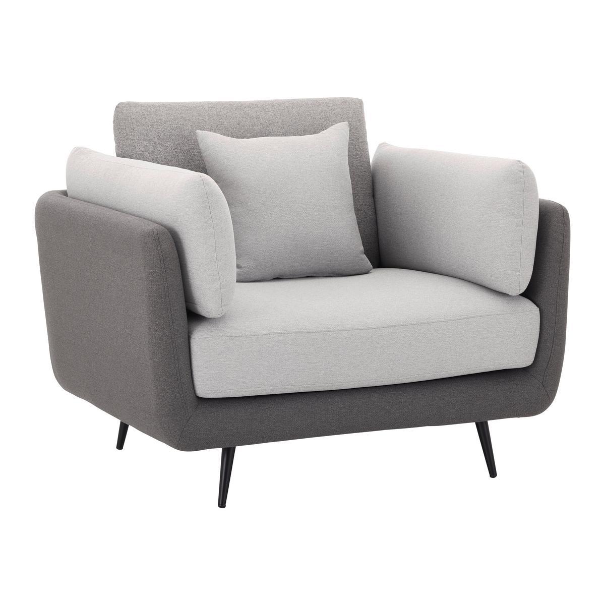 Sessel Genesis Grau Webstoff - Schwarz/Grau, MODERN, Holz/Textil (112/65/91cm) - Bessagi Home