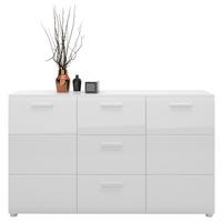Comodă MERANO - alb/alb lucios intens, Modern, material pe bază de lemn (143,8/86/39cm) - Modern Living