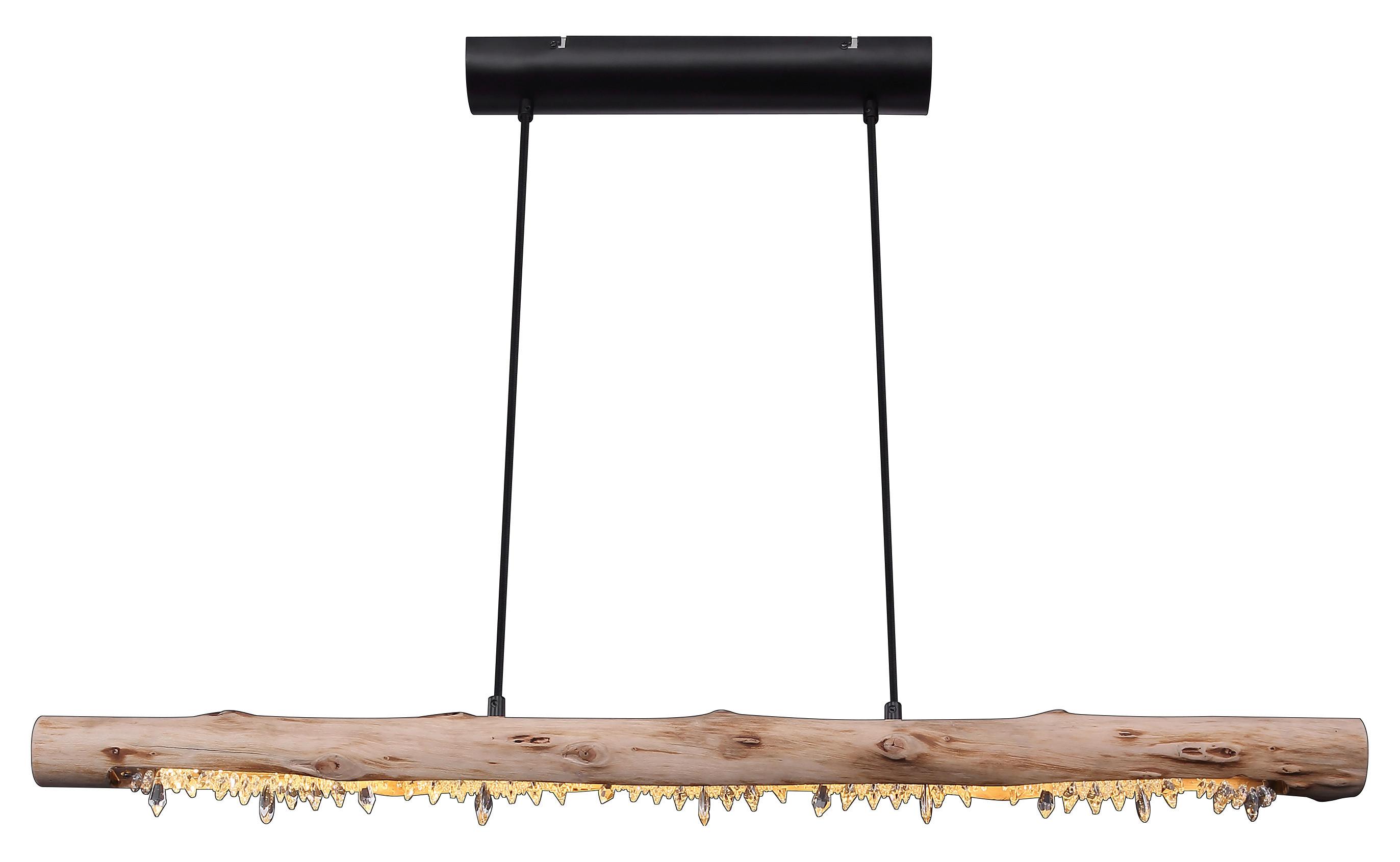 Hängeleuchte Felicitas in Naturfarben max. 15 Watt - Schwarz/Naturfarben, Basics, Holz/Kunststoff (100/8/150cm) - Globo