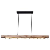 HÄNGELEUCHTE FELICITAS - Schwarz/Naturfarben, Basics, Holz/Kunststoff (100/8/150cm) - Globo