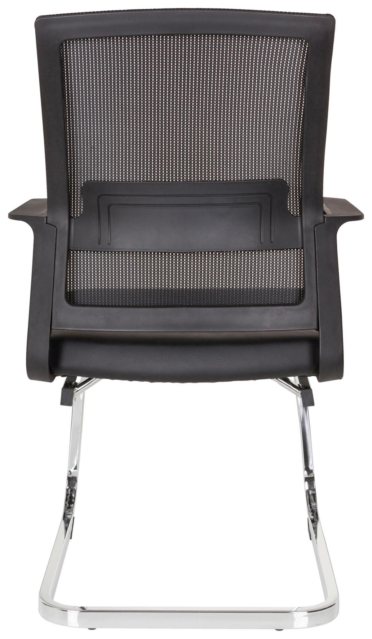 Besucherstuhl INVENTOR V PRO Schwarz - Chromfarben/Schwarz, MODERN, Kunststoff/Textil (58/95/54cm) - MID.YOU