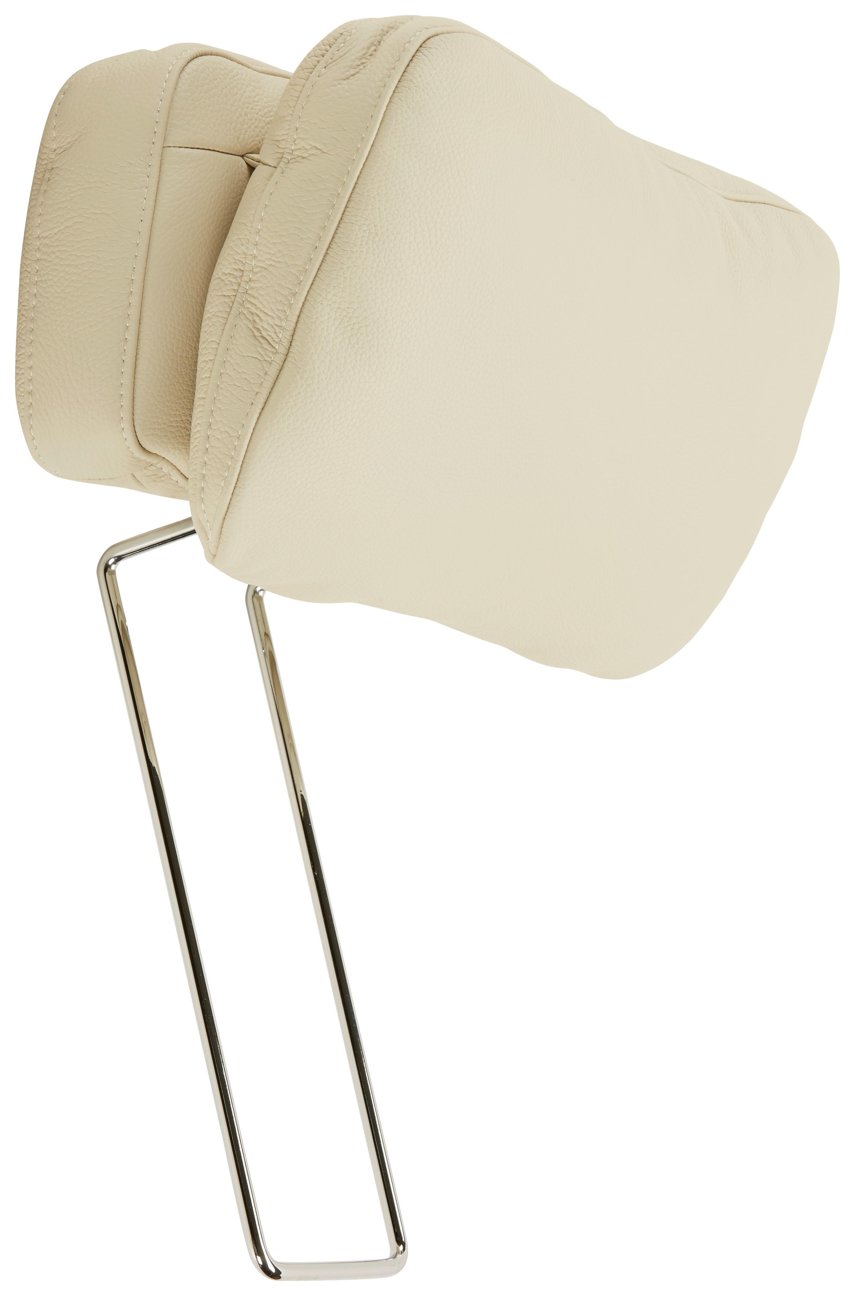 Kopfstütze in Beige - Beige, Konventionell, Leder (52/30/25cm) - Premium Living