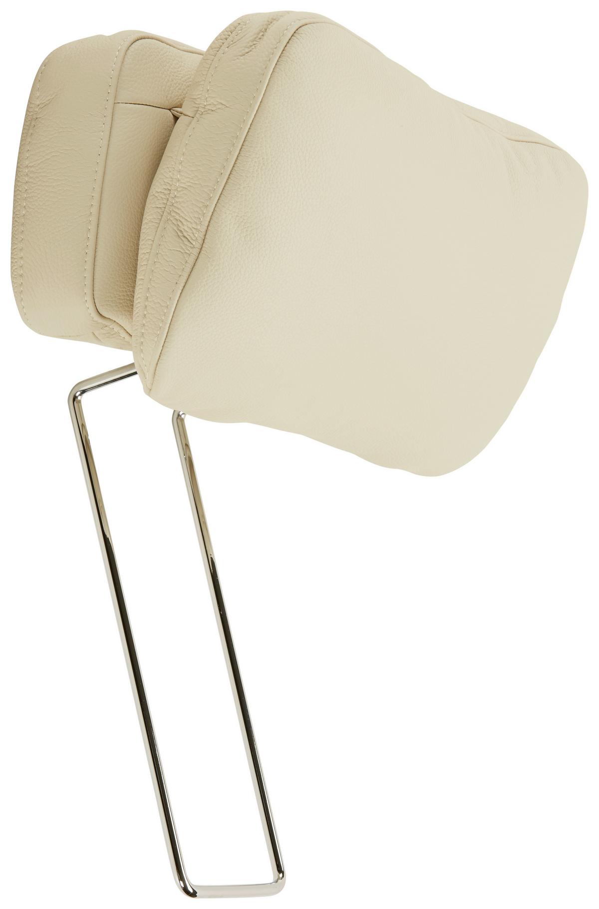Kopfstütze in Beige - Beige, Konventionell, Leder (52/30/25cm) - Premium Living