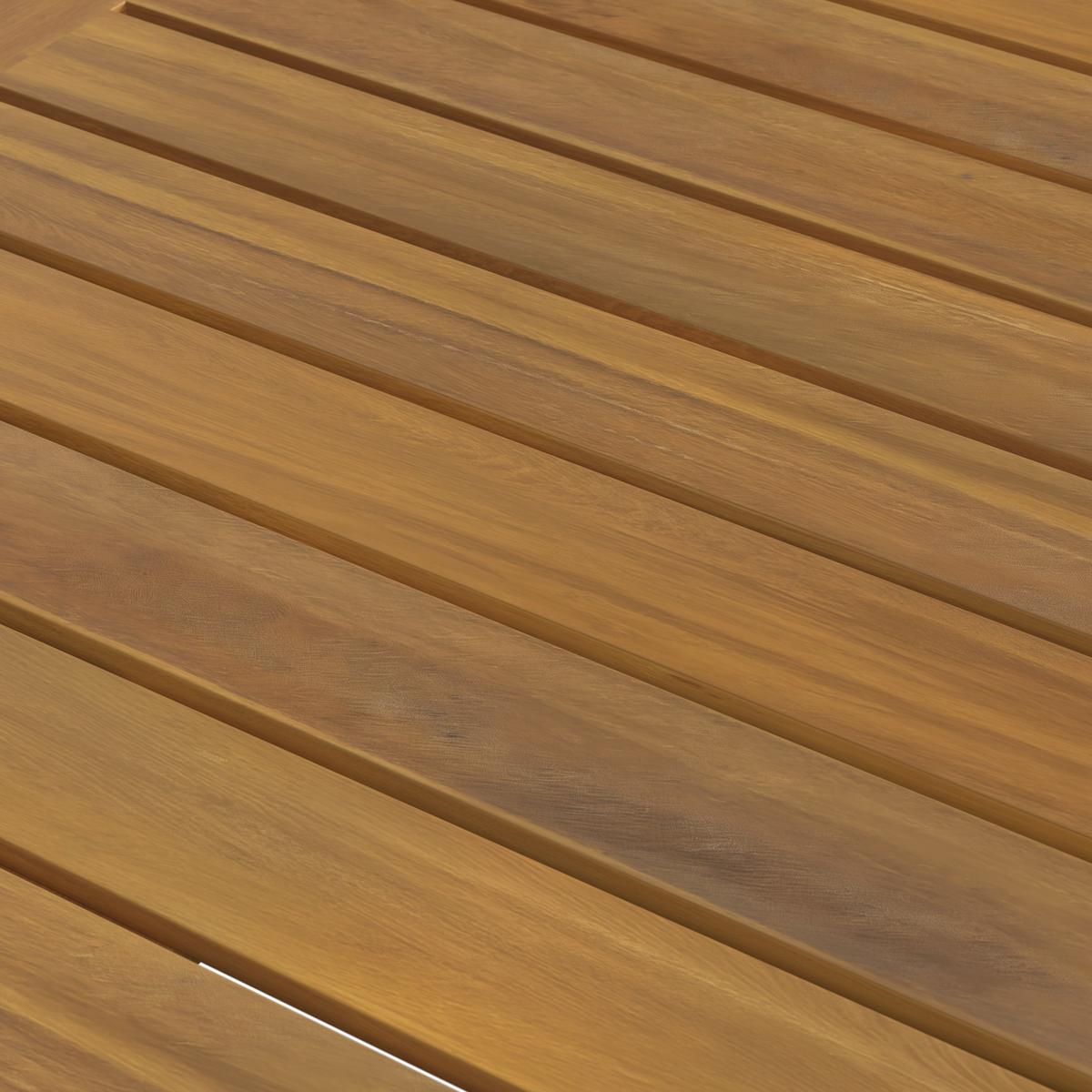 Balkontisch Helena Akazie/ Metall ca. 75x35x45 cm - Silberfarben/Akaziefarben, MODERN, Holz/Metall (75/35/45cm) - Bessagi Garden