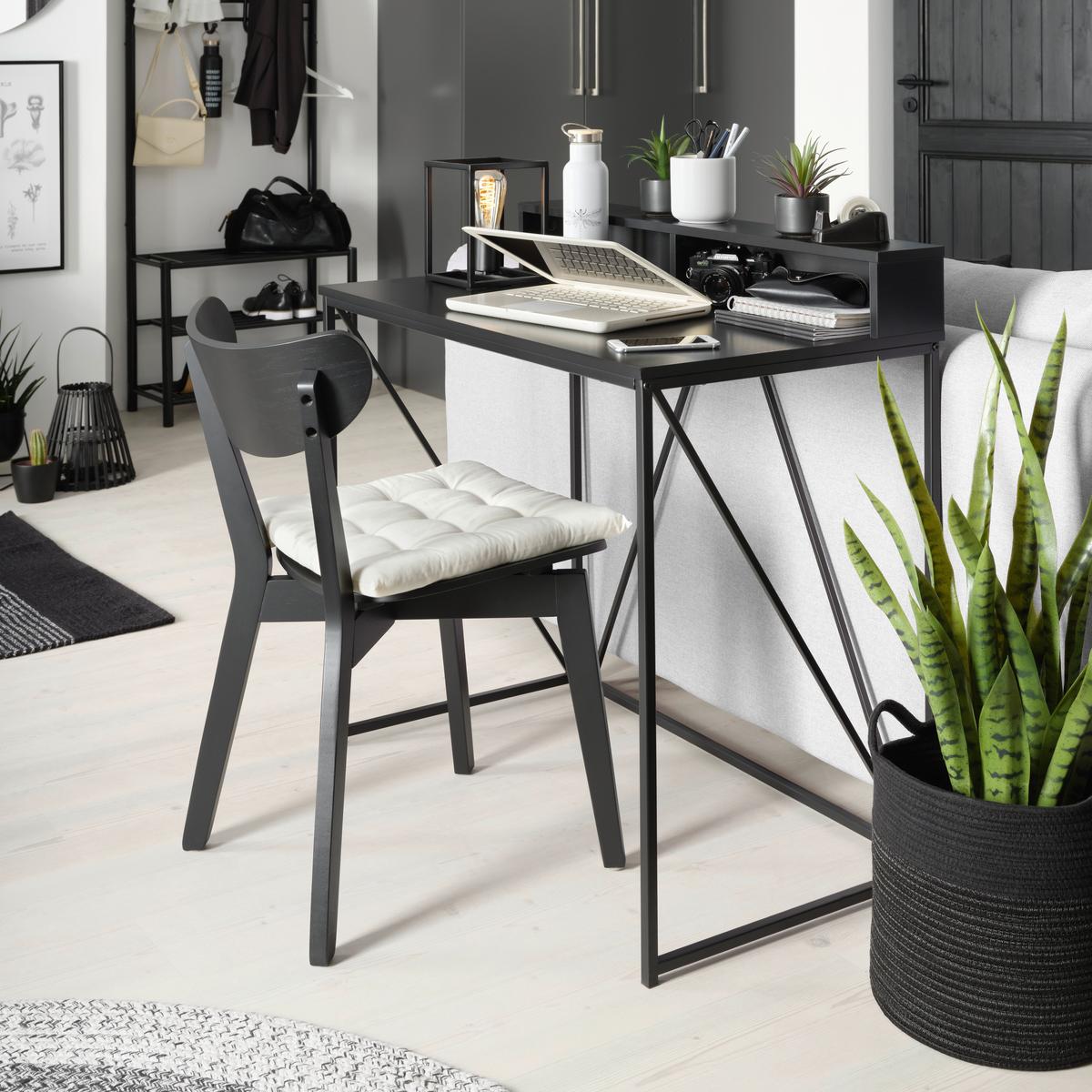 Schreibtisch in Schwarz - Schwarz, Modern, Holzwerkstoff/Metall (91/50/87cm) - Based