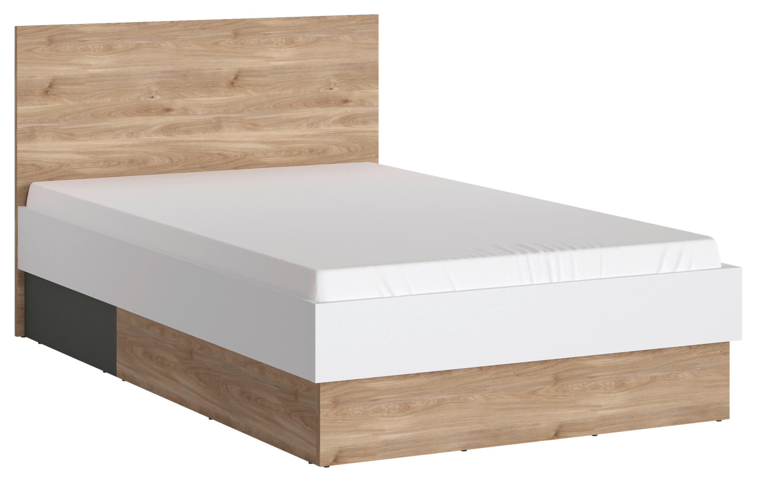 Krevet Twenty - bijela/boje grafita, Moderno, drvni materijal/plastika (120/200cm) - Modern Living