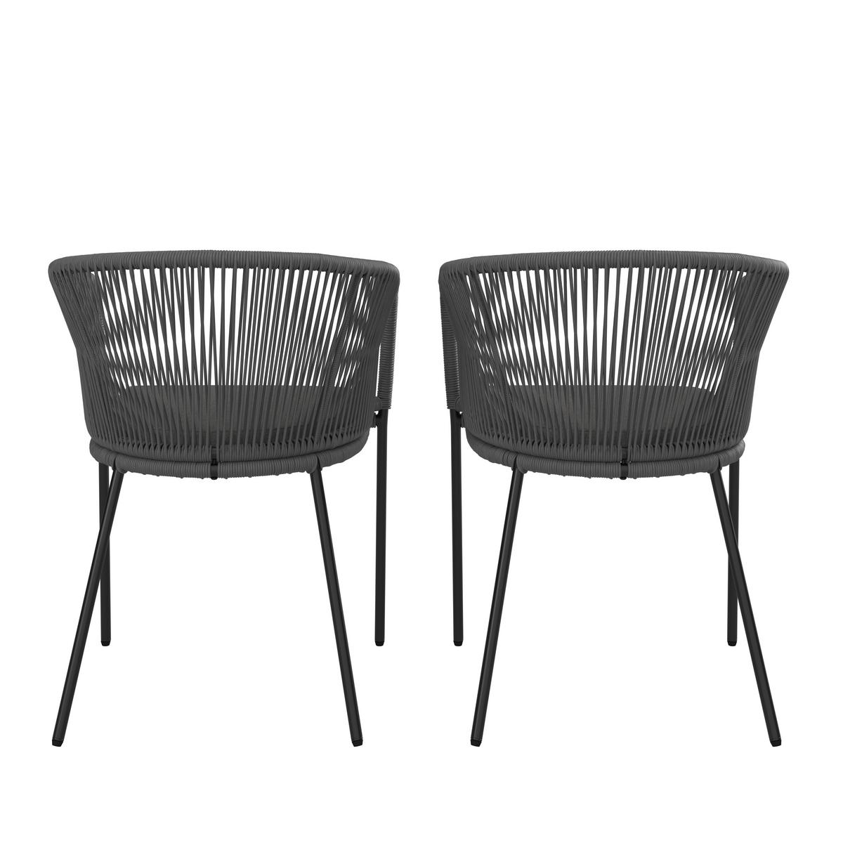 Set Vrtnih Stolov Victor, 2 Kos, Temno Siva - temno siva, Moderno, kovina/tekstil (56/59/78cm) - Bessagi Garden