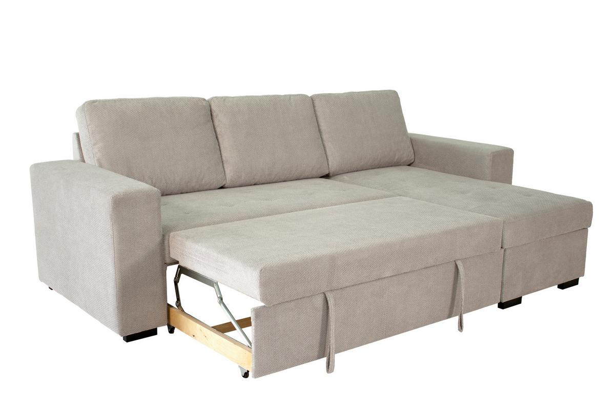 Kutna Garnitura Jan - sivo-bež, Trend, tekstil (247/155cm)