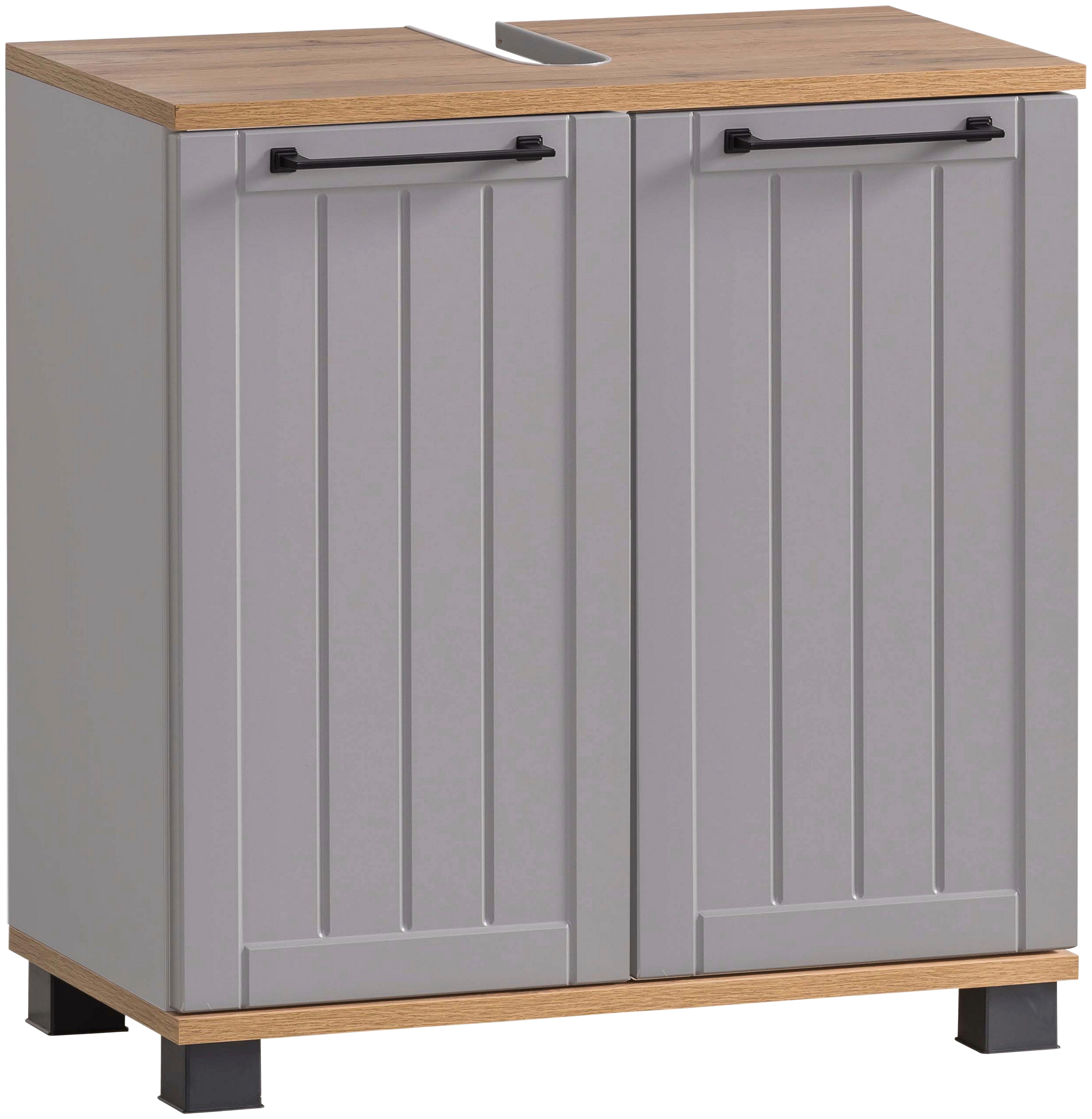 Omarica Za Pod Umivalnik Jelda, Platinasta Barva - platinaste barve/črna, Moderno, kovina/umetna masa (59,8/62,4/32,6cm) - Stylife
