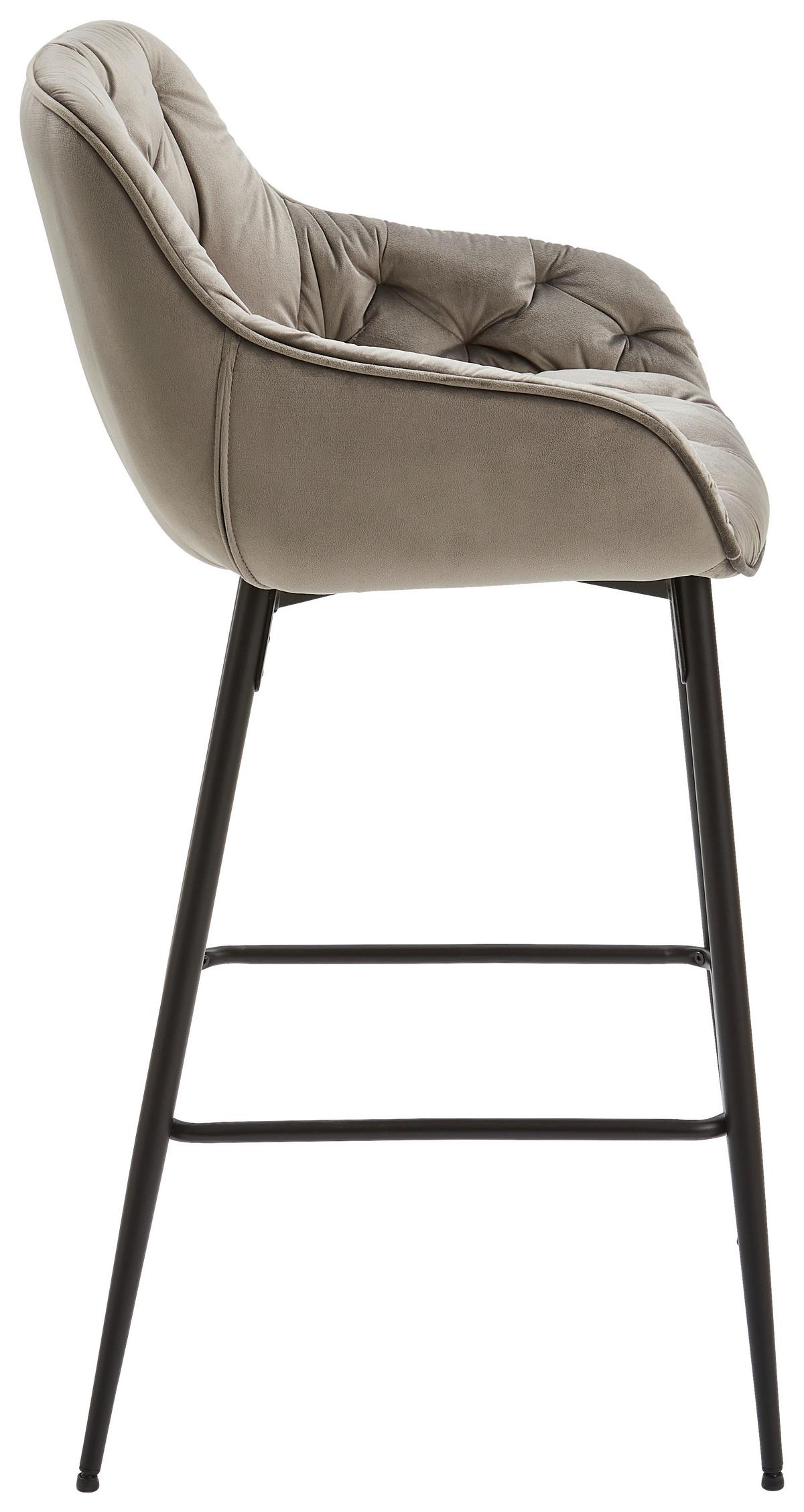 STOŁEK BAROWY LANGFORD - czarny/szary, Modern, metal/drewno (55/105/57cm) - Livetastic