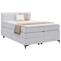 Boxspringbett Bari Hellgrau ca. 140x200cm - Hellgrau/Schwarz, KONVENTIONELL, Textil/Metall (140/200cm) - Mömax